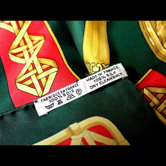 Authentic RARE! Hermes Feux De Route Vintage 90cm Green Red Silk Scarf - Picture 8 of 9